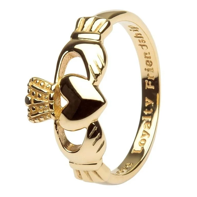 Gold Claddagh ring for men, Celtic wedding band | Eden Garden Jewelry™