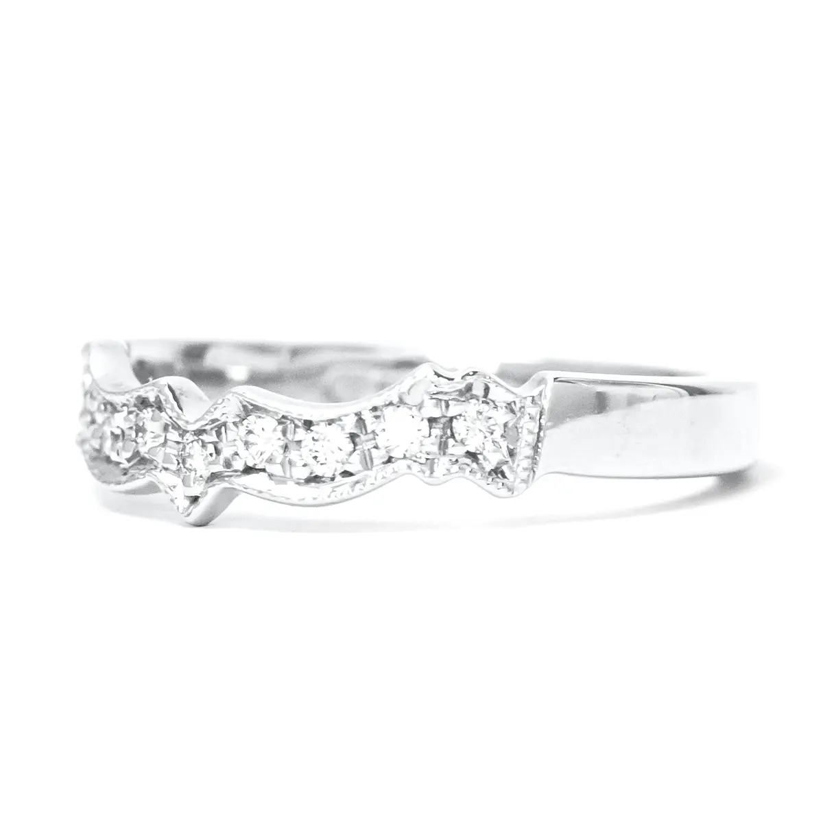 White Gold Claddagh Engagement Ring Set With Split-Heart Diamond, Centre Diamond Weight 0.34cts