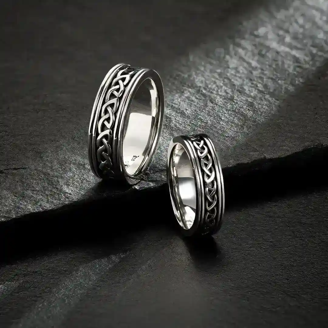 Oxidized Sterling Silver Ladies Celtic Ring