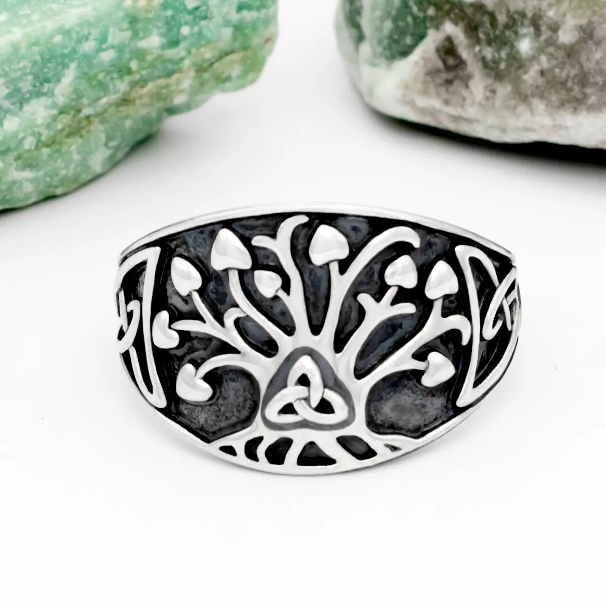 Sterling Silver Oxidized Tree of Life Ring