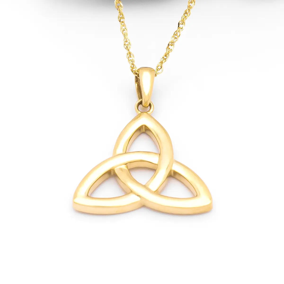 14k Gold Celtic Trinity Knot Large Pendant