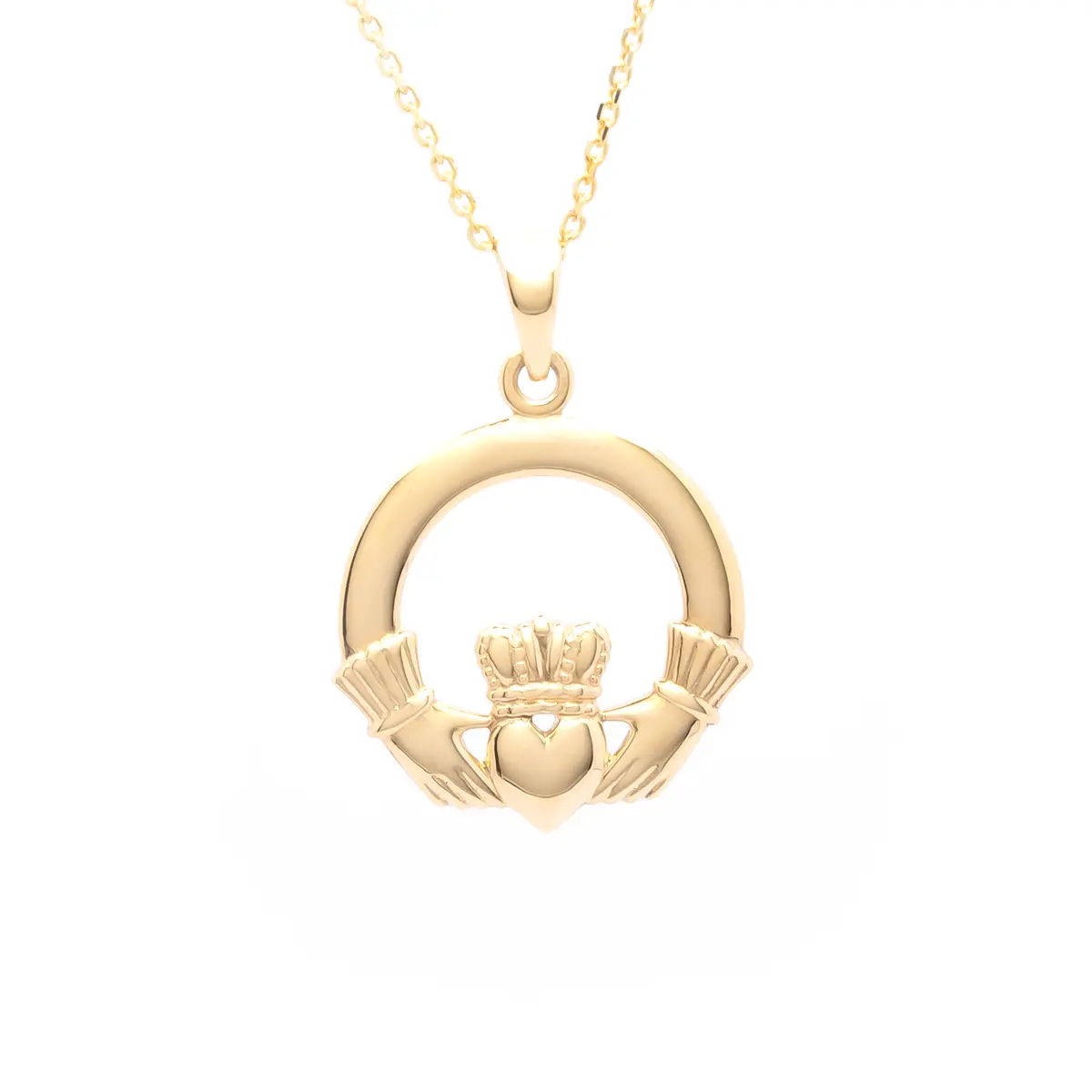 14k Gold Irish Claddagh Pendant