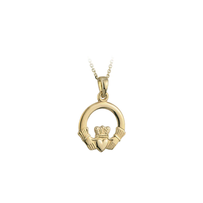 9k Gold Irish Claddagh Pendant Photo 2 