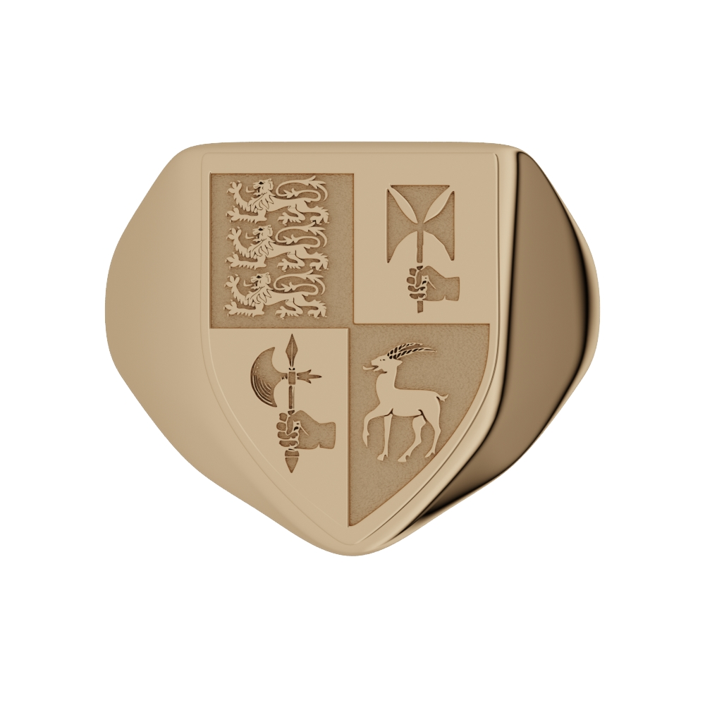 Gold Shield Family Crest Ring Photo 1 