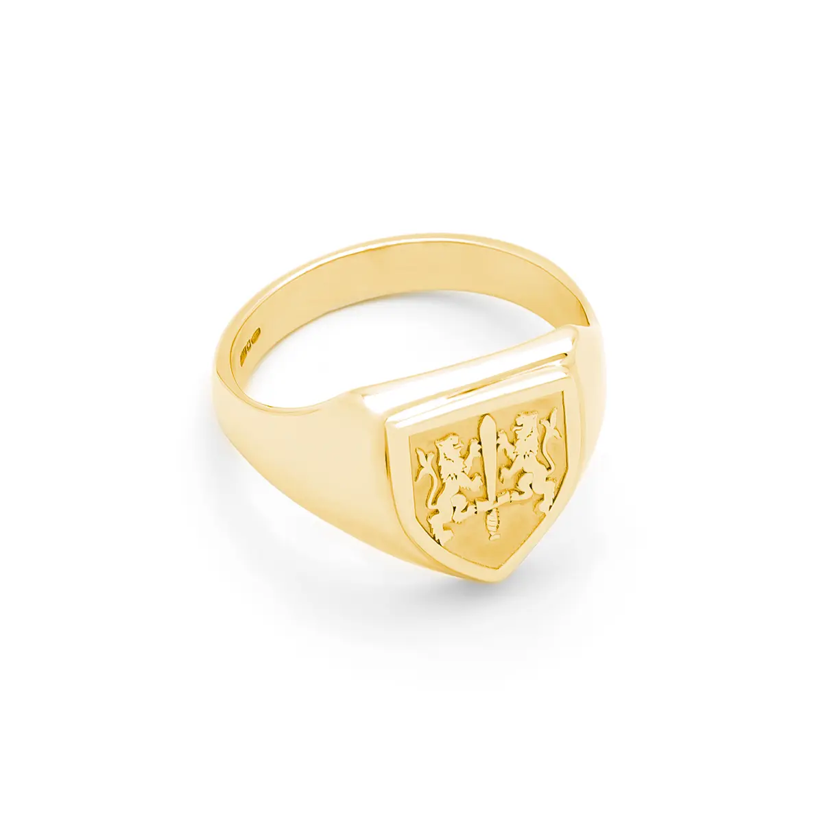 Gold Shield Family Crest Ring Photo 3 