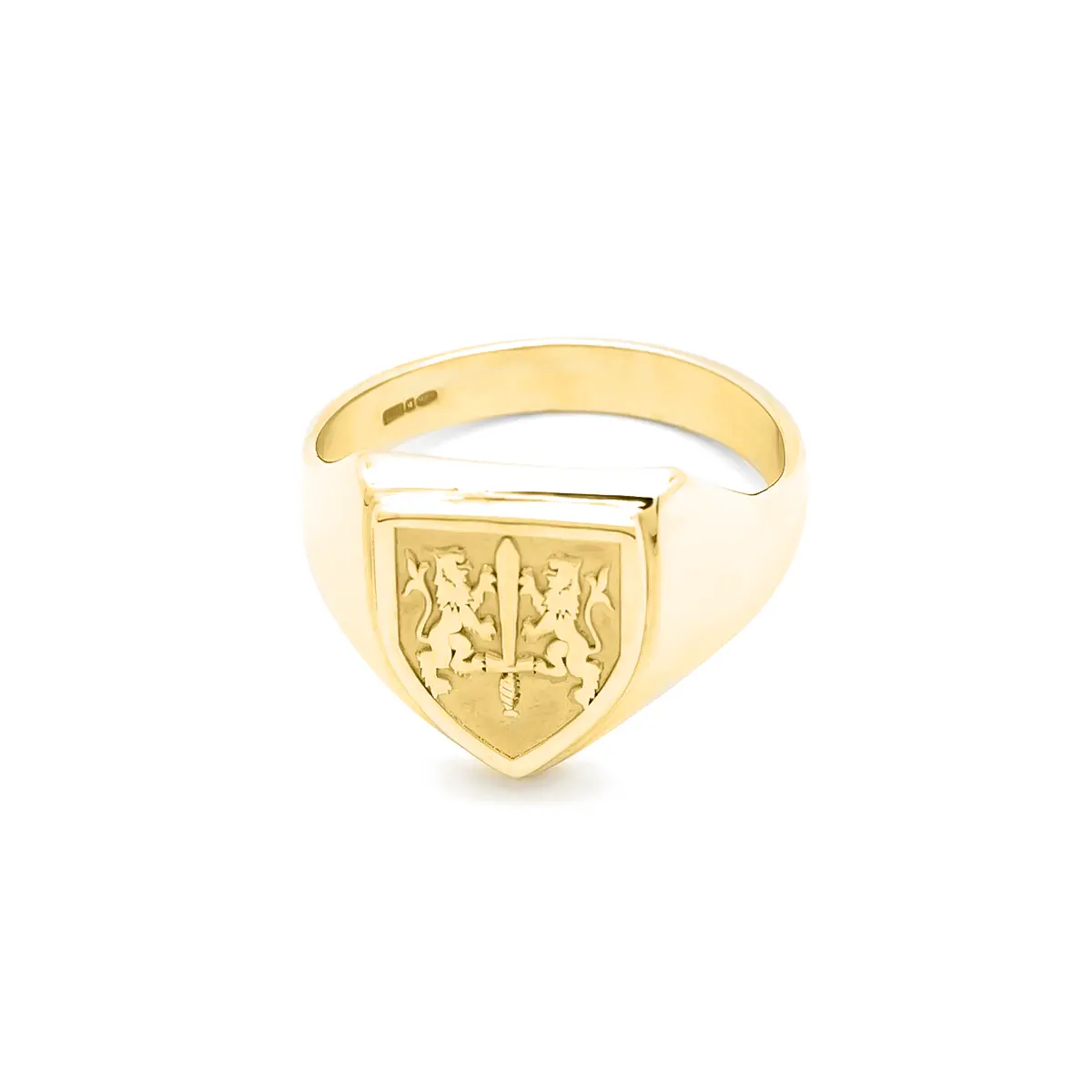 Gold Shield Family Crest Ring Photo 2 