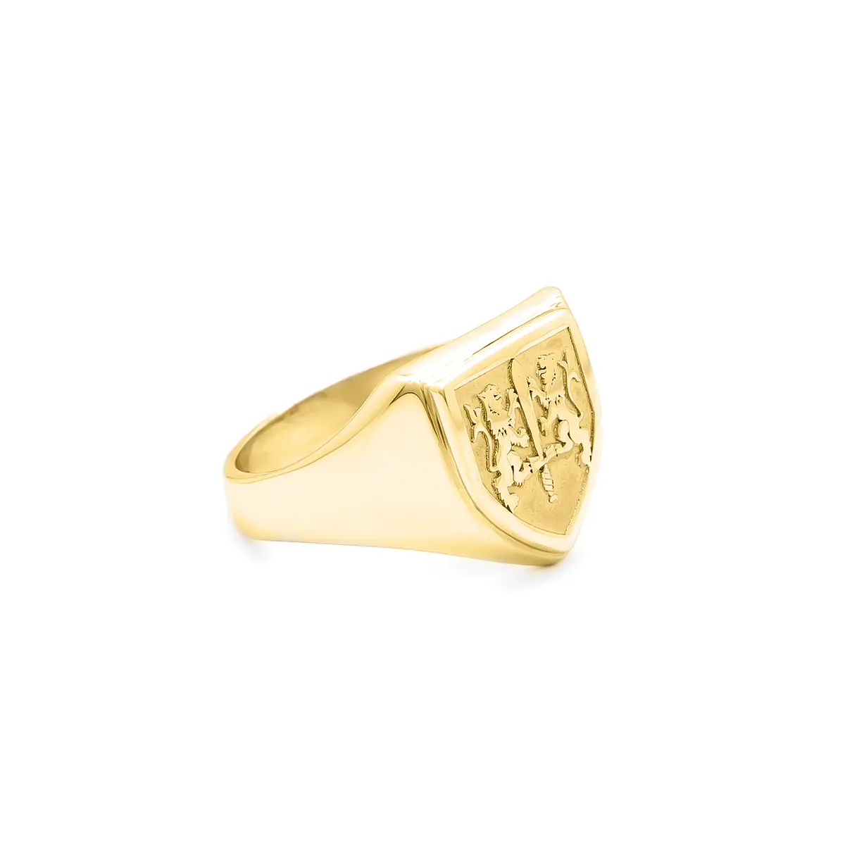 Gold Shield Family Crest Ring Photo 4 