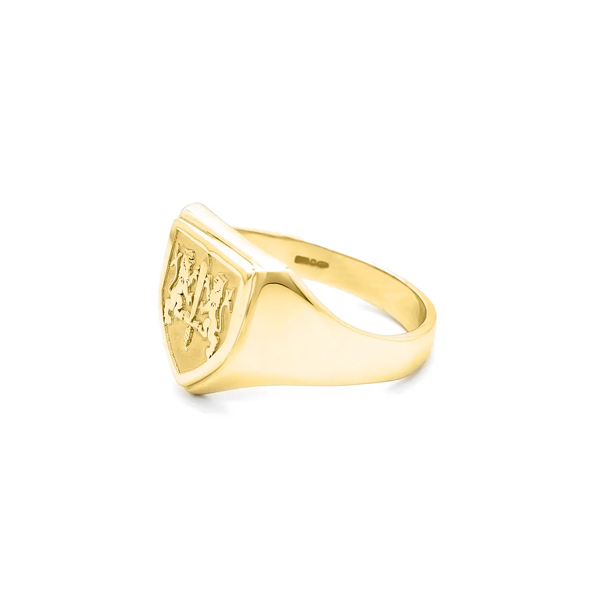 Gold Shield Family Crest Ring Photo 5 