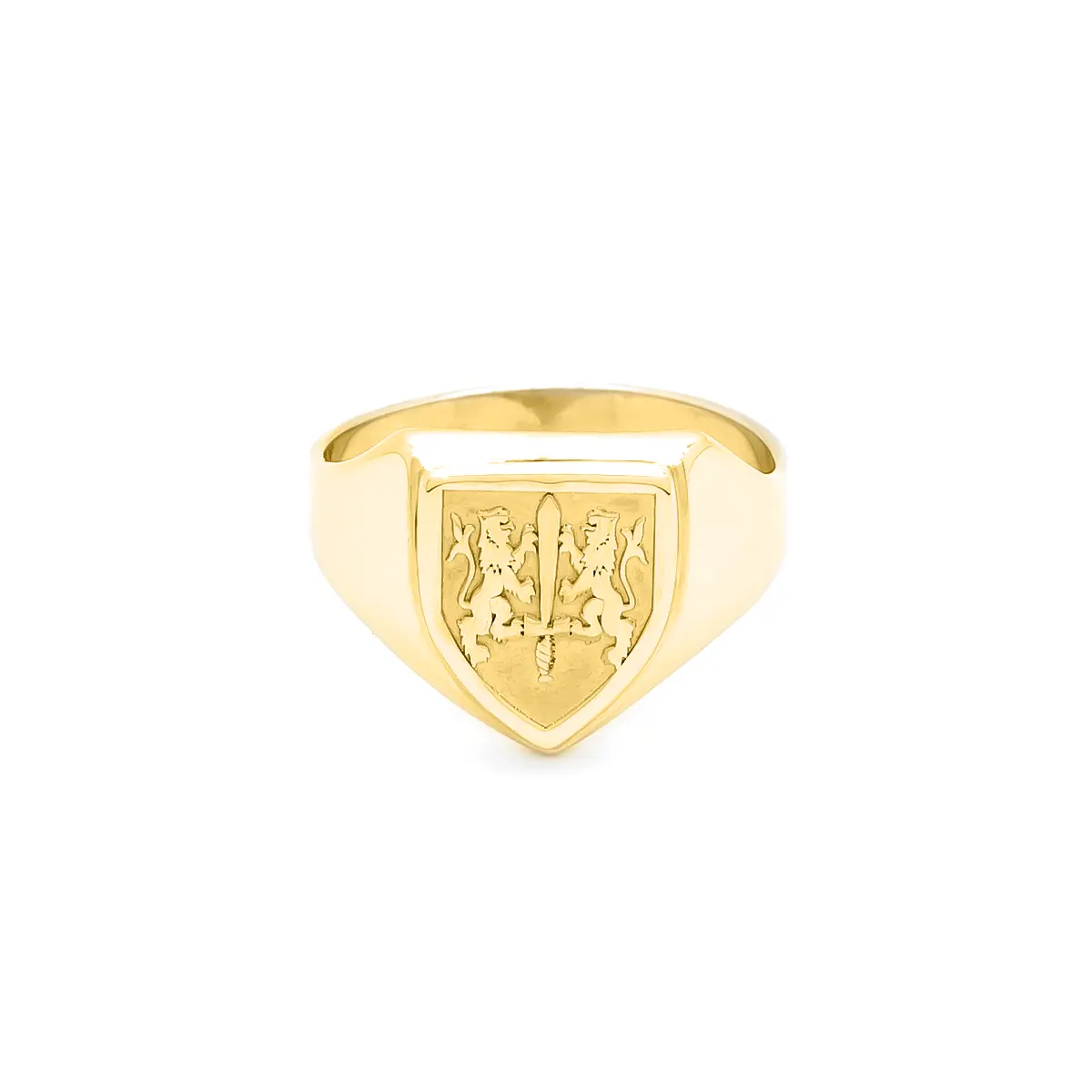 Gold Shield Family Crest Ring...