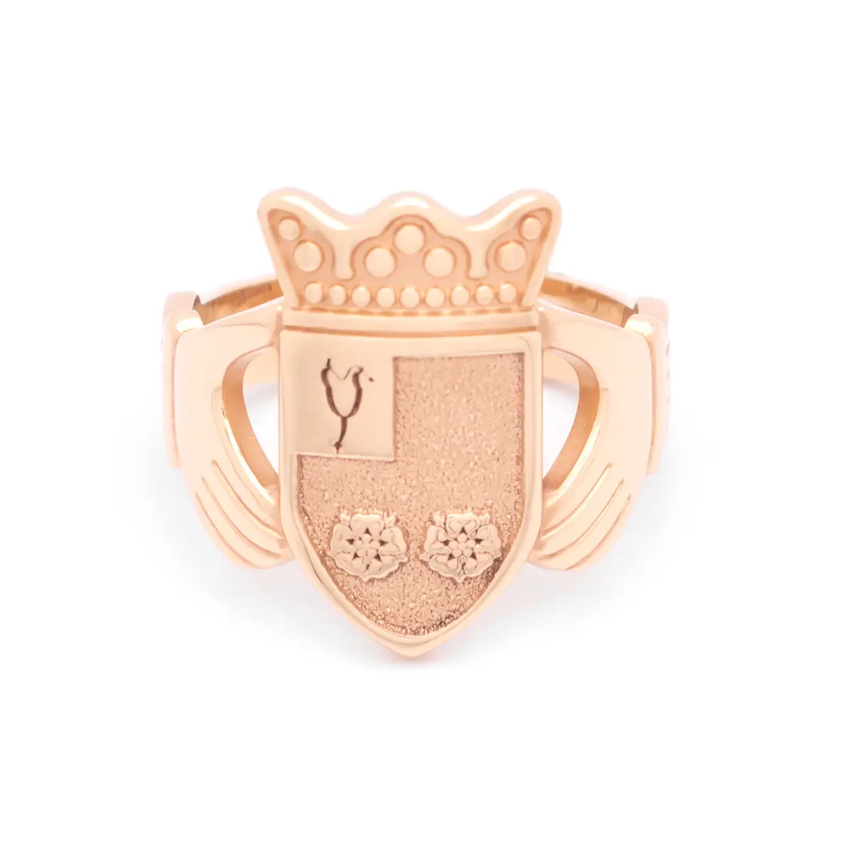 Mens Gold Claddagh Family Crest Ring Photo 2 