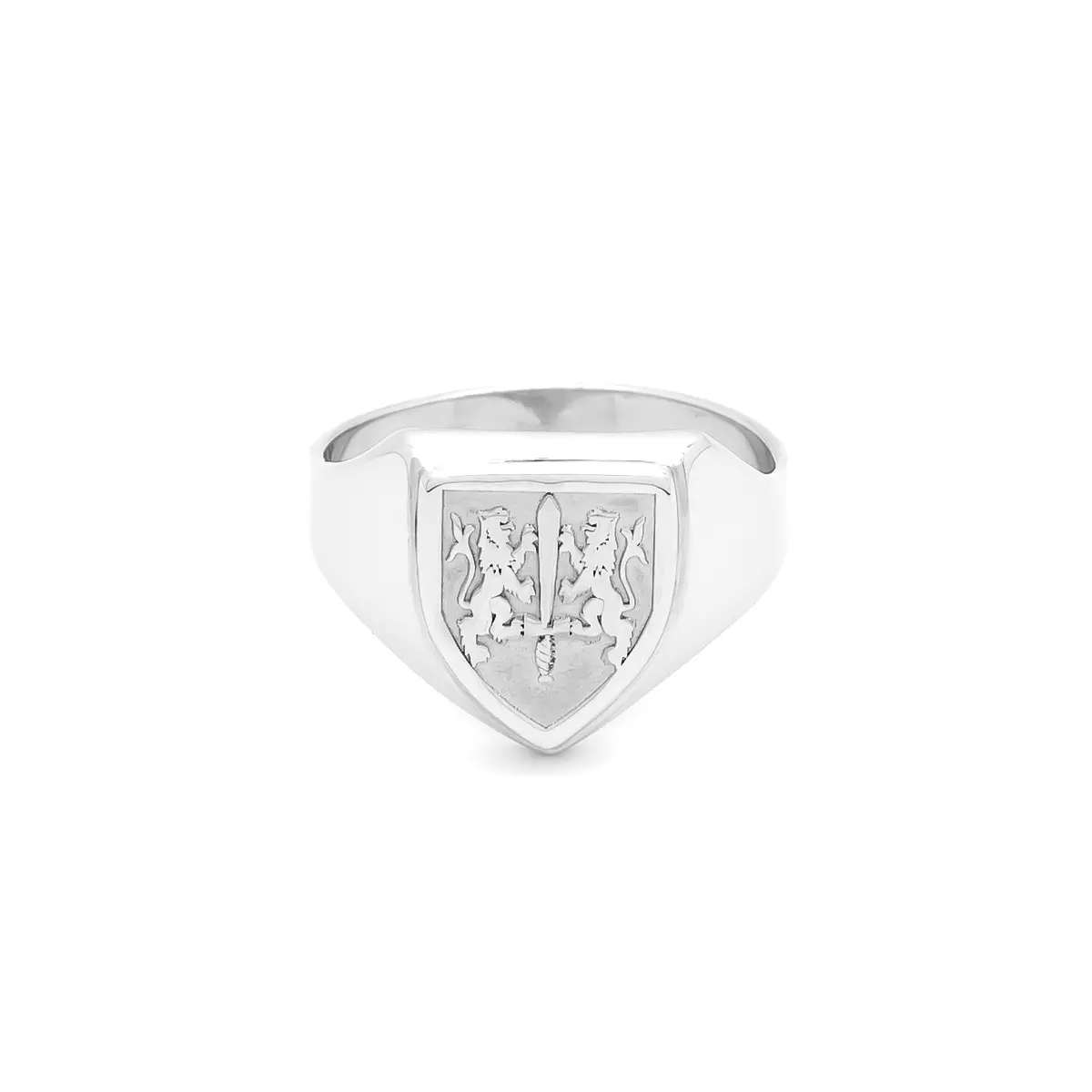 Sterling Silver Shield Family Crest Ring Photo 2 