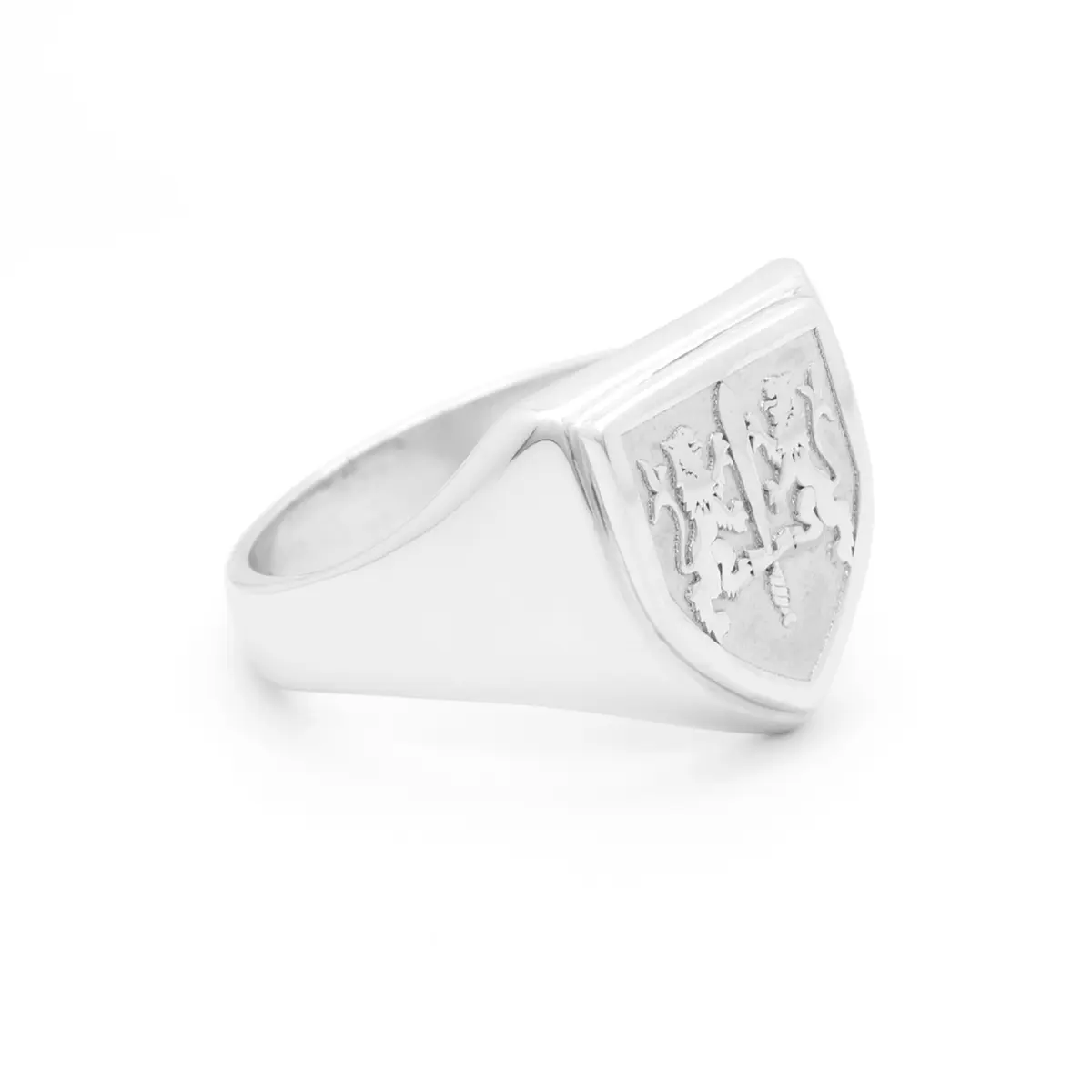 Sterling Silver Shield Family Crest Ring Photo 4 