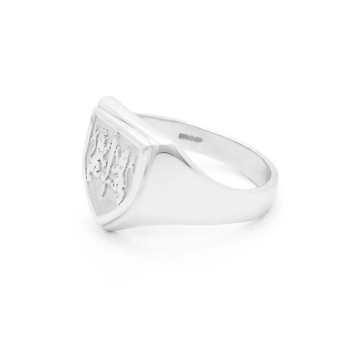 Sterling Silver Shield Family Crest Ring Photo 5 