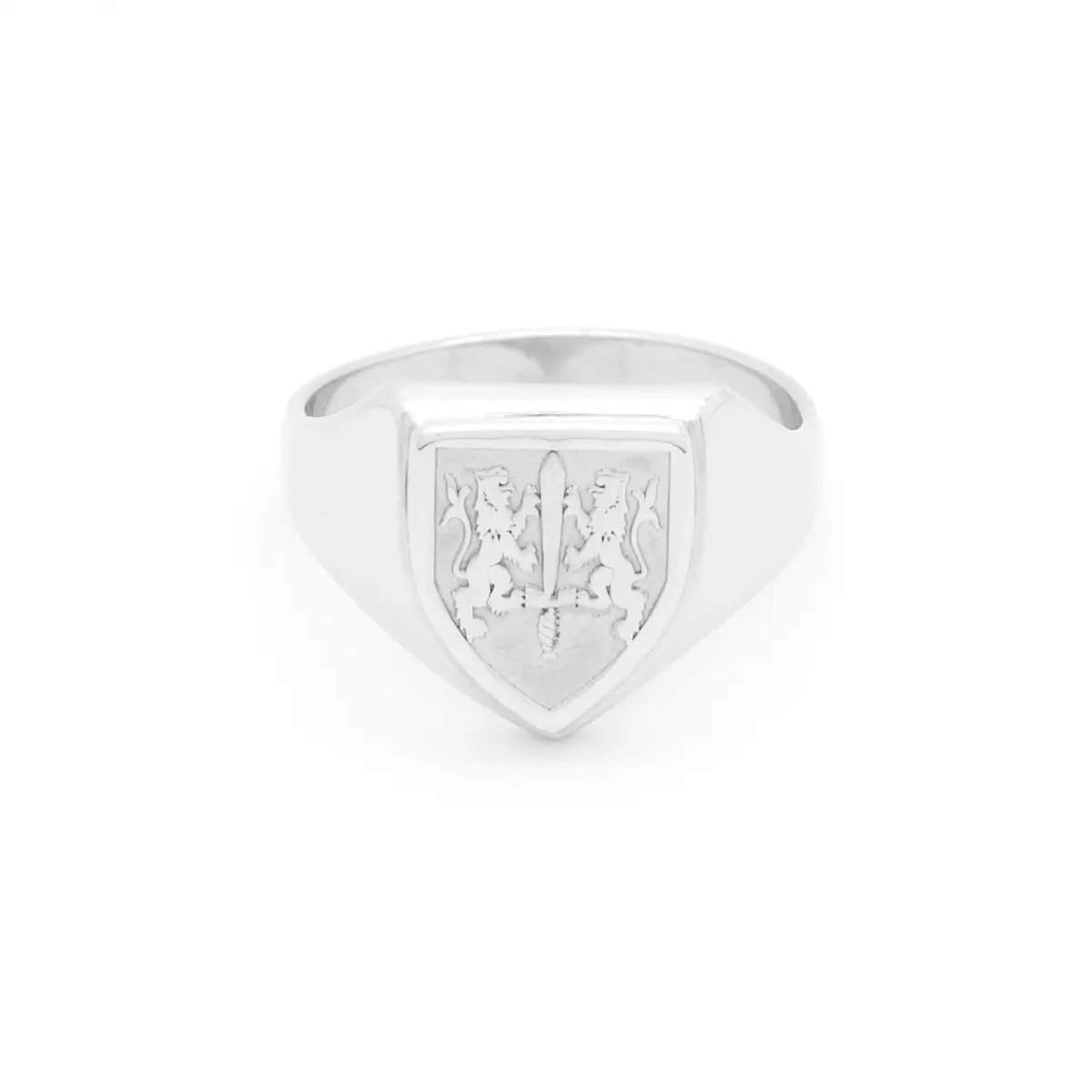 Sterling Silver Shield Family Crest Ring Photo 2 