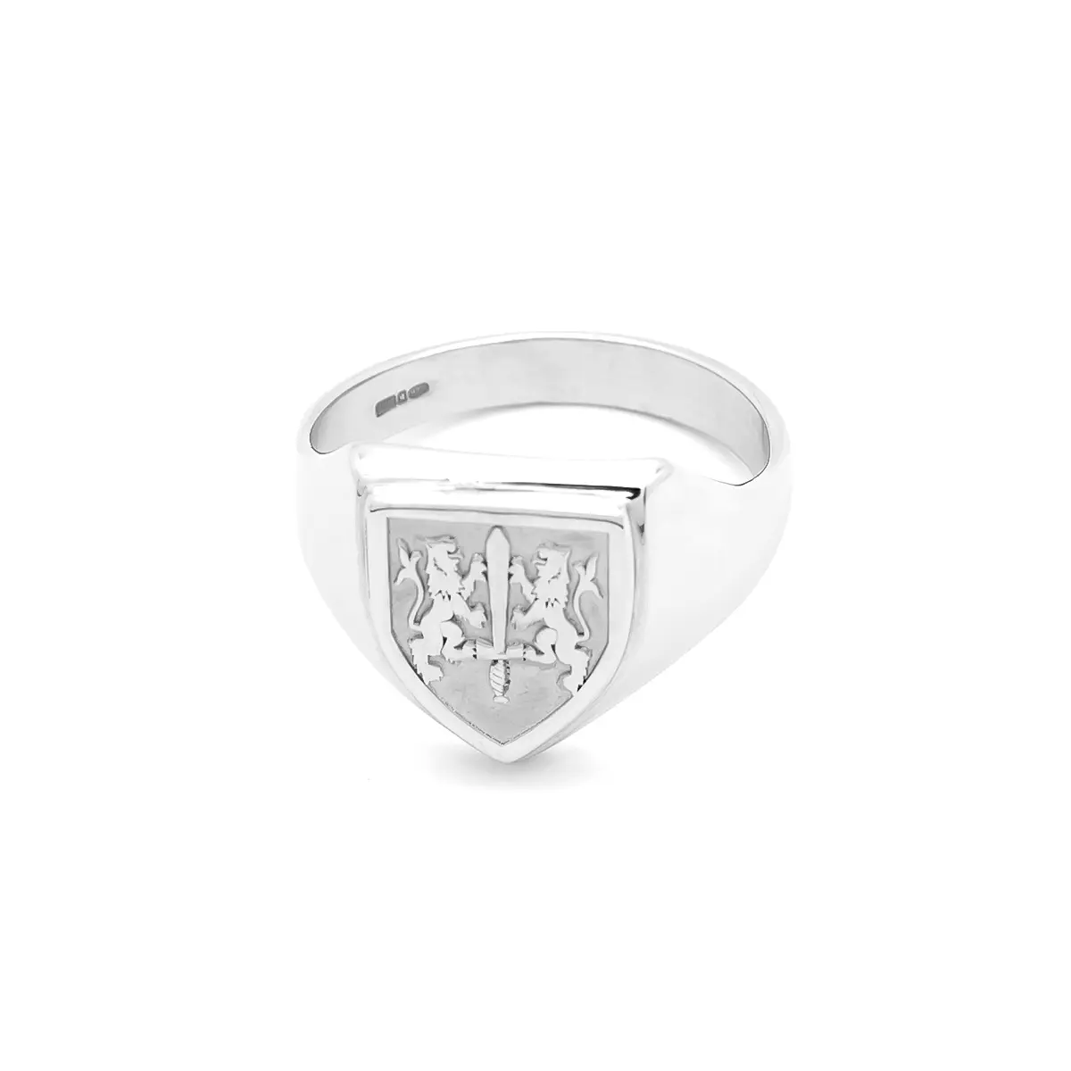 Sterling Silver Shield Family Crest Ring