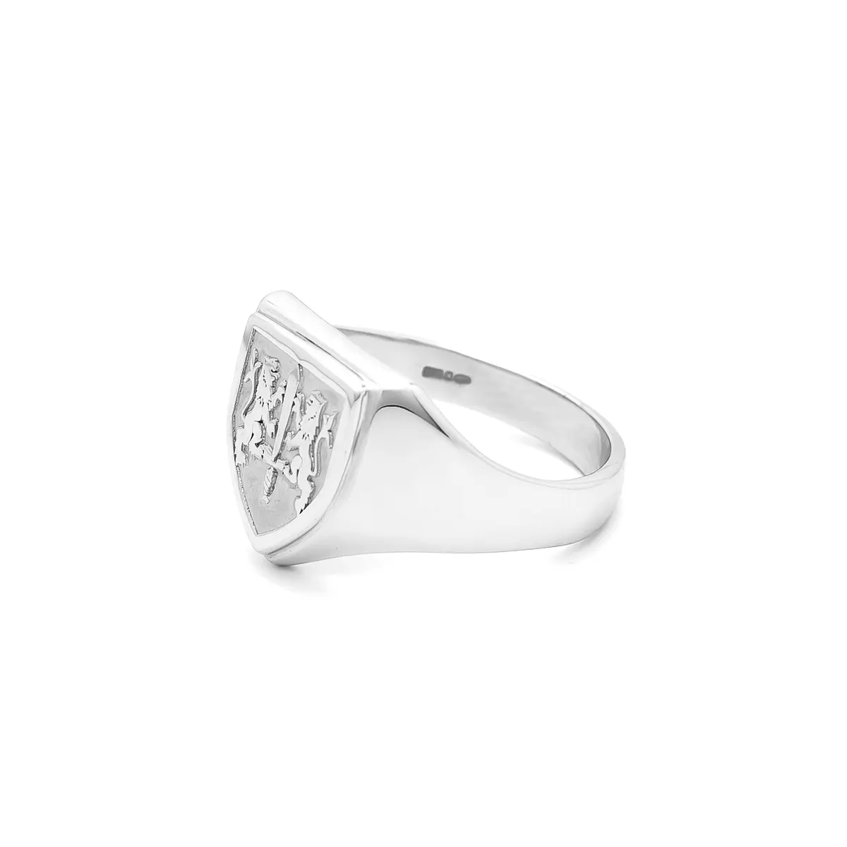 Sterling Silver Shield Family Crest Ring Photo 4 