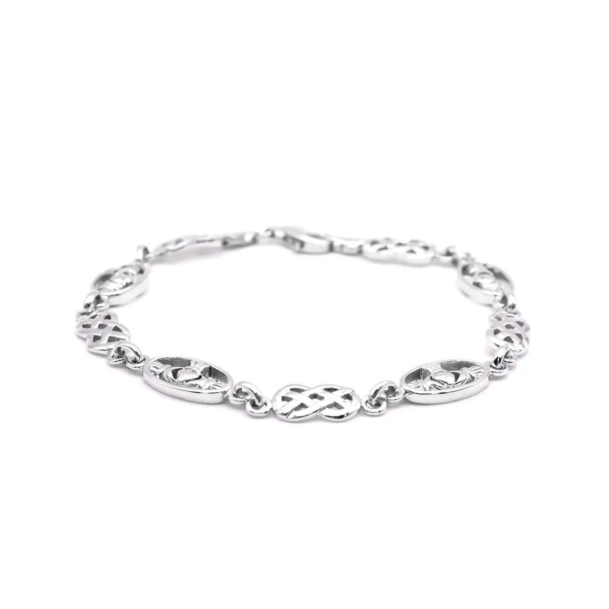 Sterling Silver Claddagh Celtic Knot Bracelet