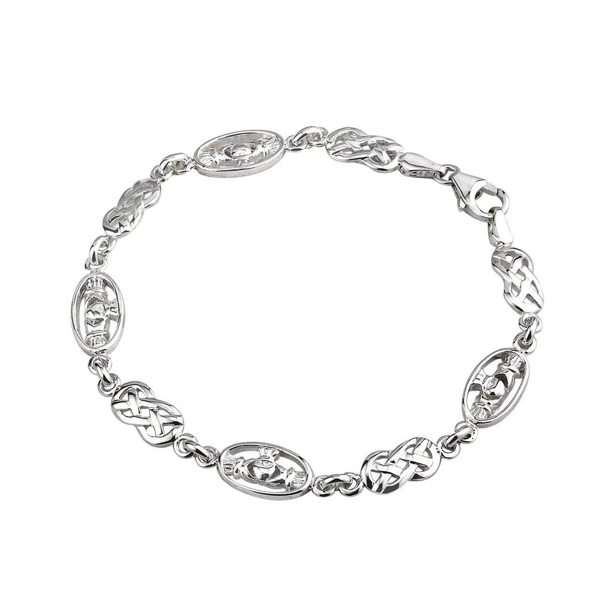 Sterling Silver Claddagh Celtic Knot Bracelet...