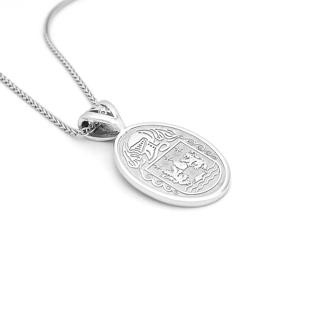 Silver Family Crest Pendant...