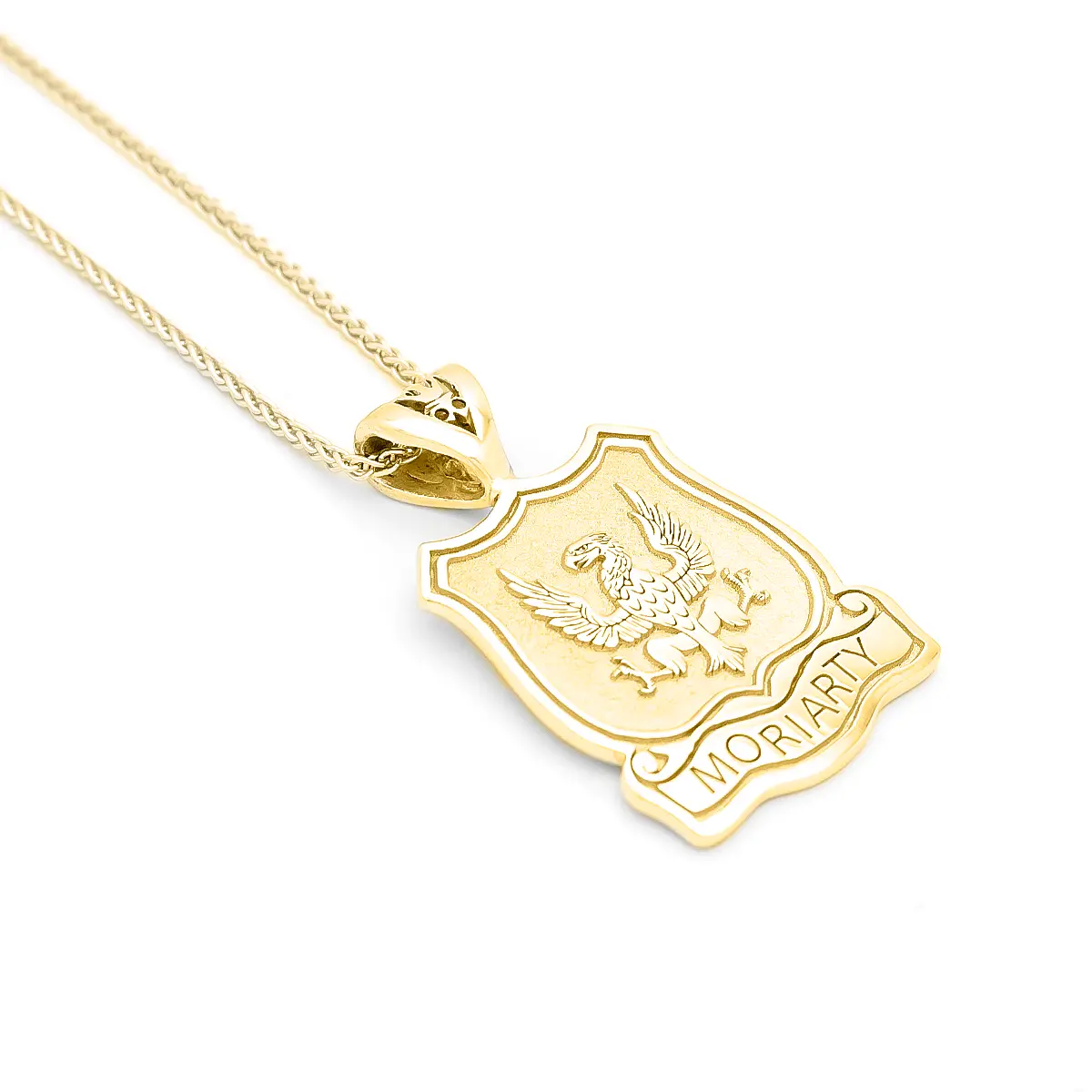 Family Crest Pendant With Family Name in Gold