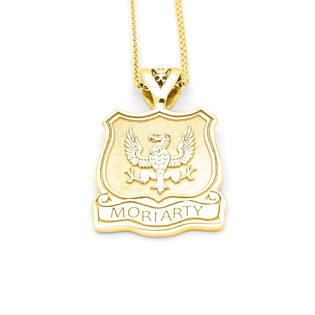 Family Crest Pendant With Family Name in Gold Photo 4 