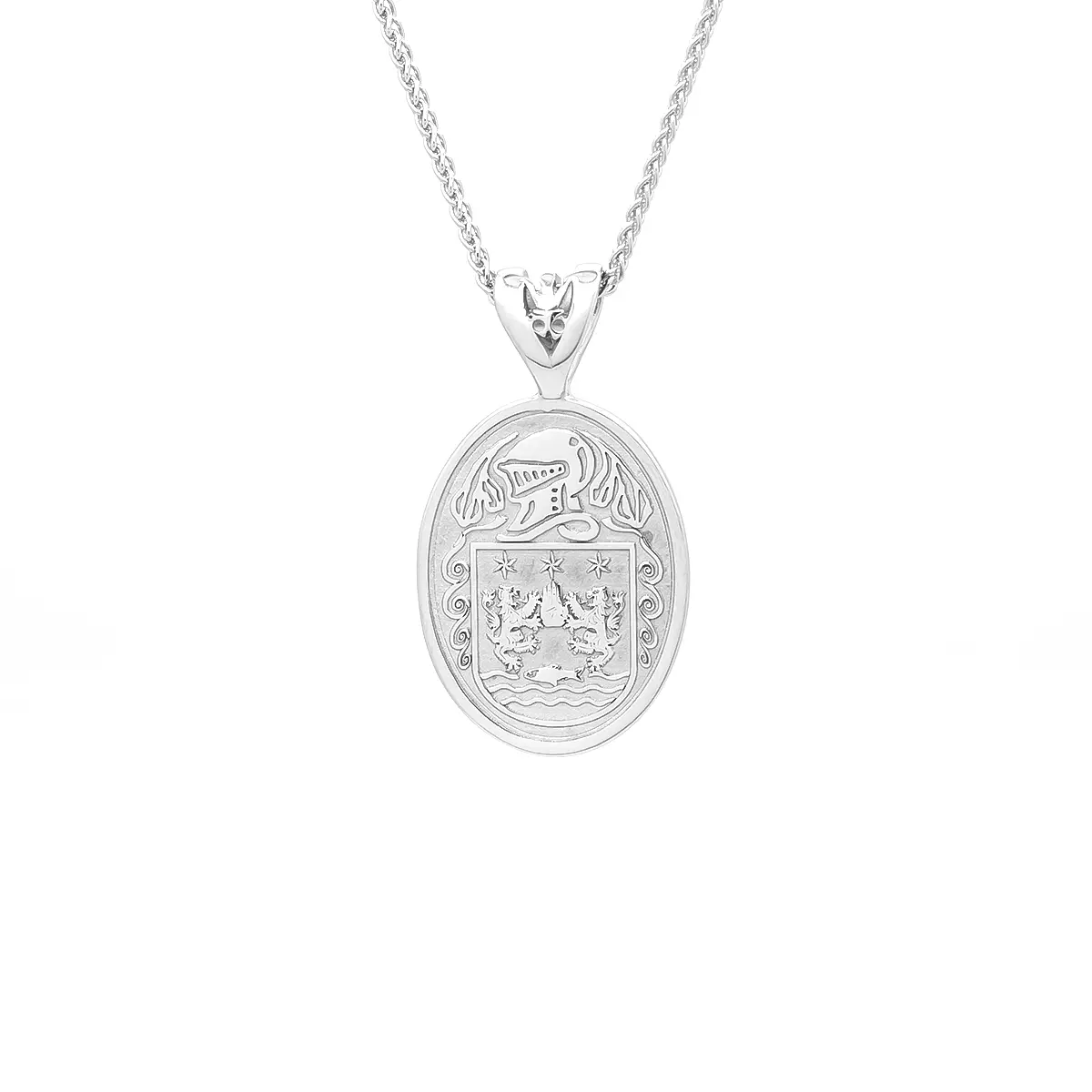 White Gold Family Crest Pendant Photo 2 