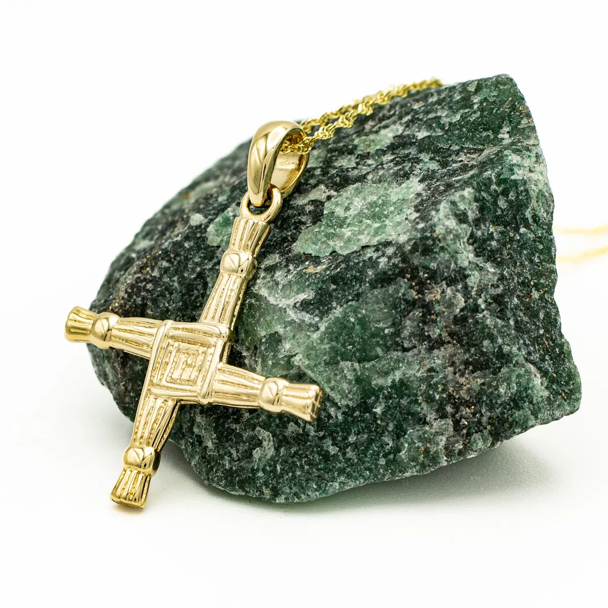 Double Sided St Brigids Cross Pendant in 14k Gold Photo 4 