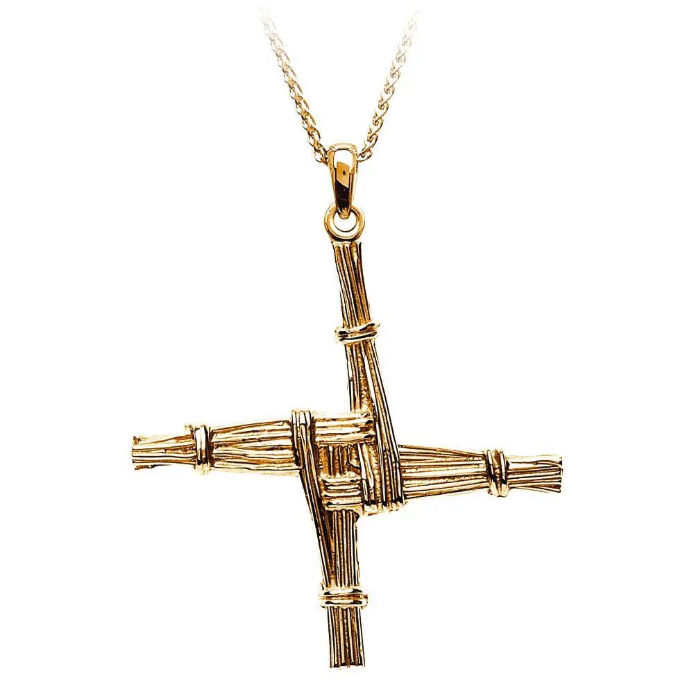 Gold St Brigids Cross Pendant