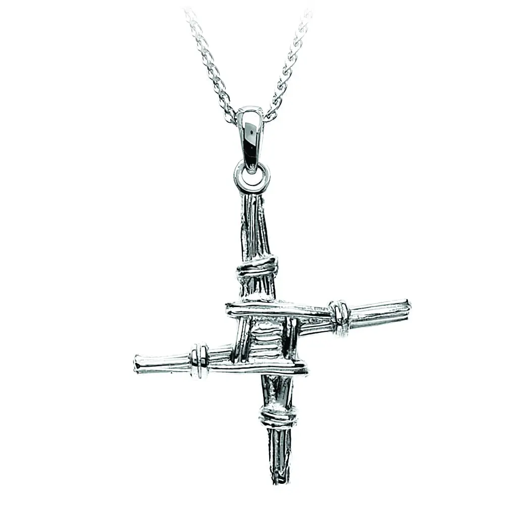 Small St Brigids Cross Necklace in Sterling Silver